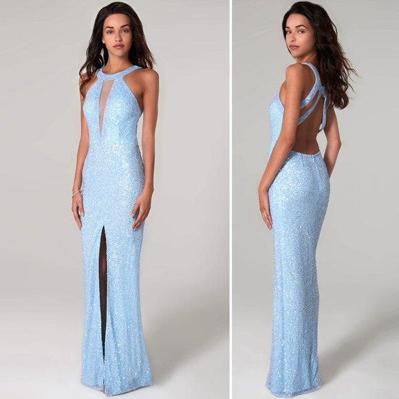 Scala Dresses & Skirts - Scala 60113 Ice Blue Beaded Prom Dress